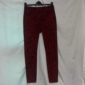 Red & black Snake Print Kancan pants size 9/28